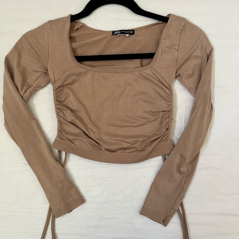 Zara bodycon top with ruched sides